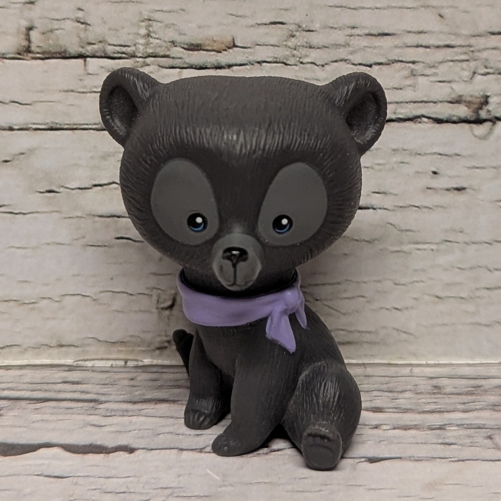 Disney Pixar Black Bear Cub Triplet Figure From Brave with Purple Scarf
